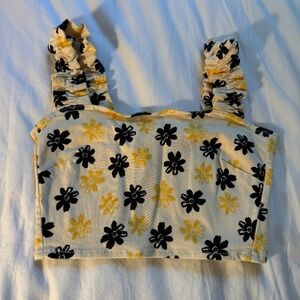 ZARA - Crop Top With Flowers